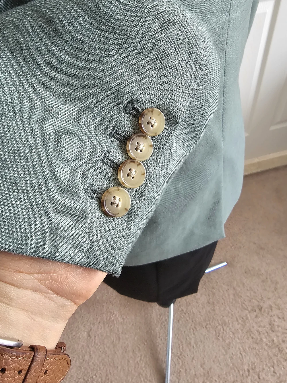 J.Crew Helena Linen Blend Blazer 10P Sage Green Tailored Office Preppy Jacket